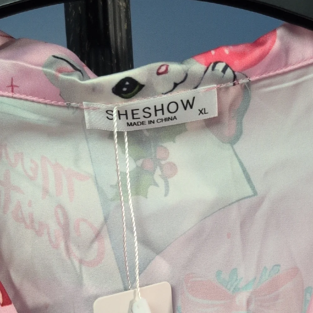 SHESHOW Pink Holiday Pajama Set - Picture 2 of 5